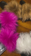 Load and play video in Gallery viewer, Brown Raccoon Fur Slides
