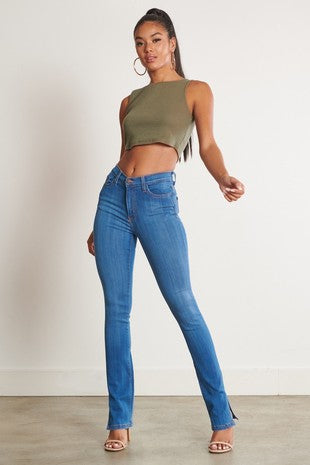 Body-ody Side Slit Jeans